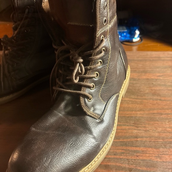 Steve Madden Dark Brown Lace-Up Boots - Picture 2 of 9